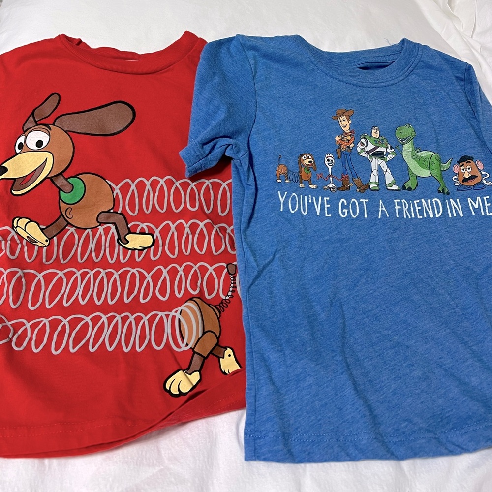 Disney Red & Blue Toy Story Kids Short Sleeve Tees